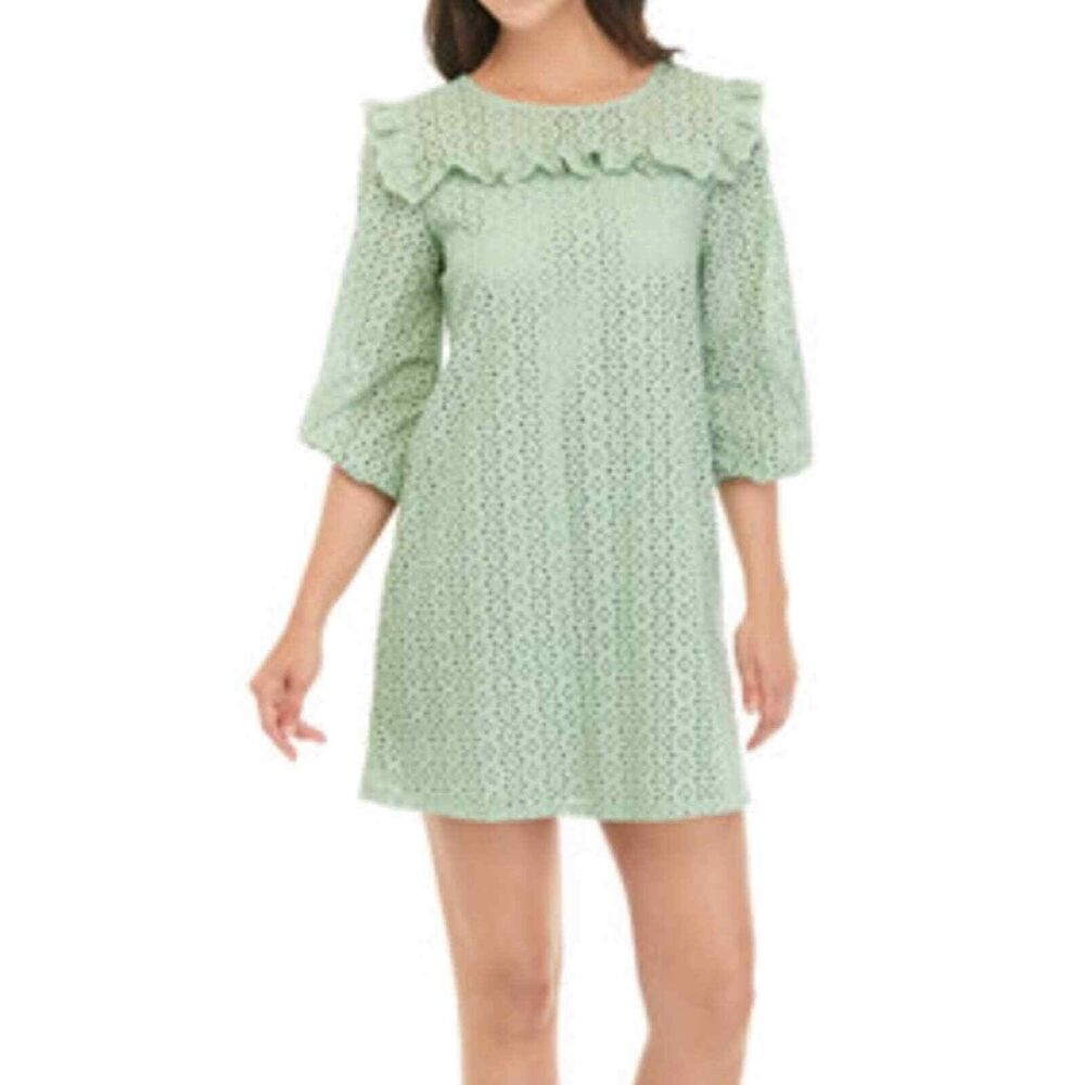 Cupio Blossom Sleeve Sage Green Eyelet Lace Floral Dress Women's Size Large NWT